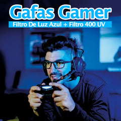 Gafas Gamer Filtro De Luz Azul  + Filtro 400 Uv