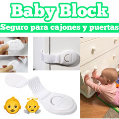 Baby Block x 4 - Broche De Seguridad Cajones/Puertas/Gabinetes